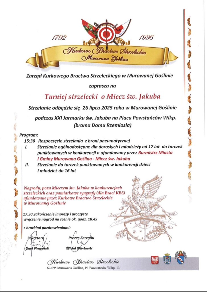 Kurkowe Bractwo Strzeleckie w Murowane Goślinie